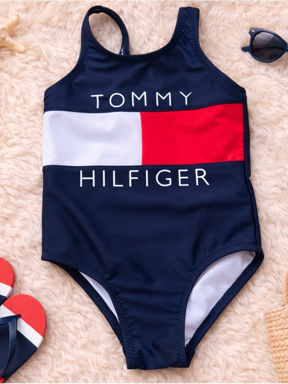 Tommy Hilfiger Baby Girl Swimwear 24M One Piece Suit Navy Blue Summer